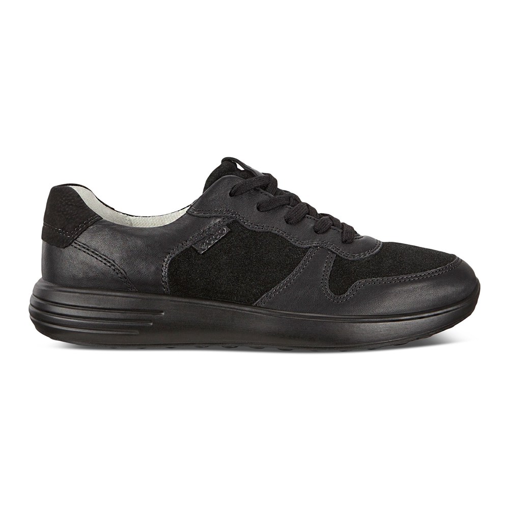 Mens Sneakers - ECCO Soft 7 Runners - Black - 8346DVHYP